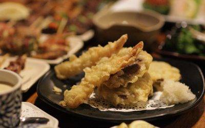shrimp and sweet potato vegetable tempura deep fry
